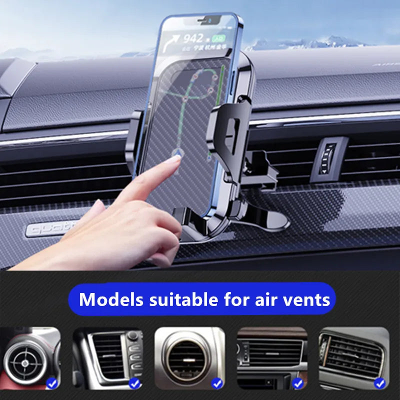 Car Phone Holder Car Dashboard Windshield Phone Holder Suction Cup Hands-Free Car Phone Holder Vent Clip Phone Holder Accessory